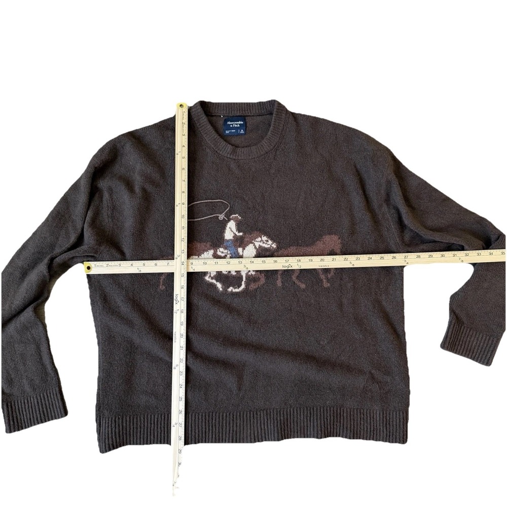 Abercrombie & Fitch men's Western Graphic Crewneck, Brown, Size Men's XL - Picture 2 of 3